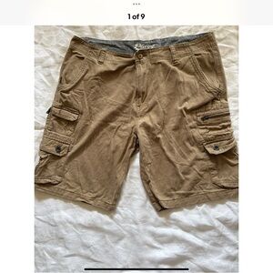 Plugg Men's Brown Cargo Shorts Size 38 Lots Of Pockets